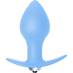  Голубая анальная вибропробка Bulb Anal Plug 10 см 