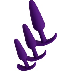  Набор из 3 фиолетовых анальных втулок A-toys 