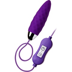  Фиолетовое узенькое виброяйцо с пультом управления A-Toys Cony, работающее от USB 
