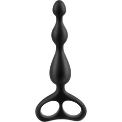  Чёрная анальная цепочка Sex Expert 12,5 см 