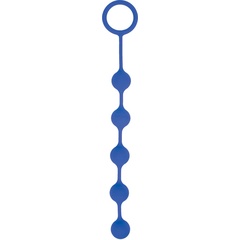  Синяя анальная цепочка с кольцом-ограничителем 23 см 
