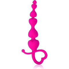  Розовая анальная цепочка Cosmo с петелькой 14,5 см 