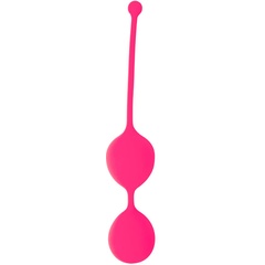  Розовые двойные вагинальные шарики Cosmo с хвостиком для извлечения 