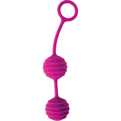  Ярко-розовые вагинальные шарики с ребрышками Cosmo 