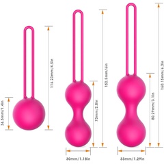  Набор из трех розовых вагинальных шариков Erokay 