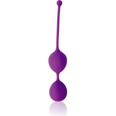  Фиолетовые двойные вагинальные шарики Cosmo с хвостиком для извлечения 
