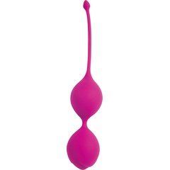  Ярко-розовые двойные вагинальные шарики с хвостиком Cosmo 