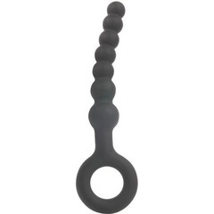  Черный анальный стимулятор-елочка с ограничителем 13,5 см 