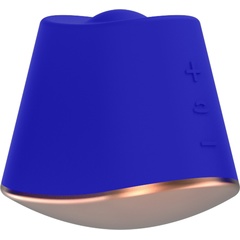  Синий клиторальный стимулятор Dazzling с вибрацией и ротацией 6,7 см 