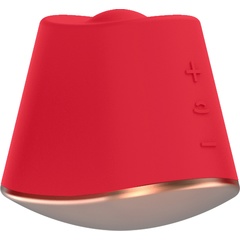  Красный клиторальный стимулятор Dazzling с вибрацией и ротацией 6,7 см 