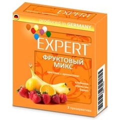  Цветные презервативы Expert Фруктовый микс 3 шт 
