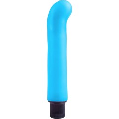  Голубой вибромассажер с загнутым кончиком XL G-Spot Softees 16,2 см 