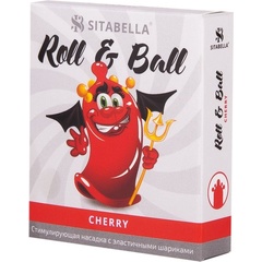  Стимулирующий презерватив-насадка Roll Ball Cherry 