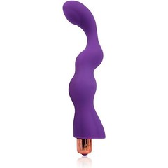  Фиолетовый рельефный вибромассажер 17,5 см 