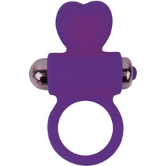  Фиолетовое эрекционное виброкольцо с сердечком 