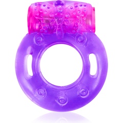  Фиолетовое эрекционное виброкольцо с бабочкой 