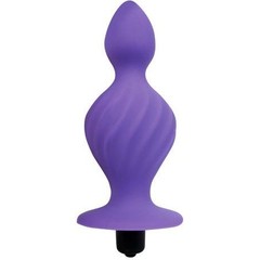  Фиолетовая анальная вибровтулка конической формы 10 см 