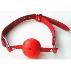  Красный пластиковый кляп-шарик Ball Gag 