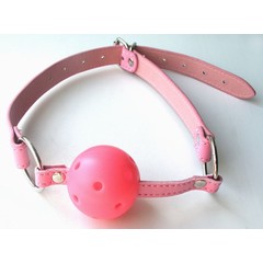  Розовый пластиковый кляп-шарик Ball Gag 