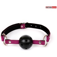  Фиолетово-черный кляп-шарик Ball Gag 