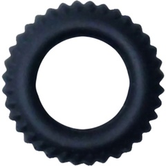  Черное силиконовое эрекционное кольцо-шина Sex Expert 
