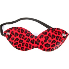  Красная маска на резиночке с леопардовыми пятнышками 