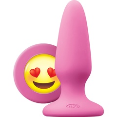  Розовая силиконовая пробка среднего размера Emoji ILY 10,2 см. 
