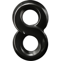  Черное эрекционное кольцо с подхватом мошонки Lucky 8 