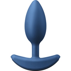  Средняя голубая анальная вибропробка Heavyweight Plug Medium 12 см 