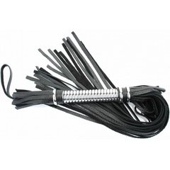  Черная длинная плеть с серебристой ручкой 60 см 