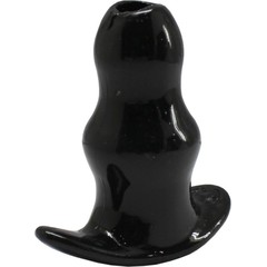 Черная анальная пробка с тоннелем 11 см 