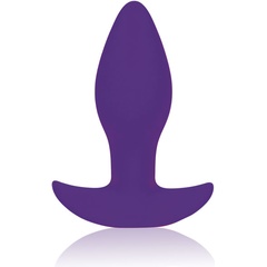  Фиолетовая коническая анальная вибровтулка с ограничителем 8,5 см 