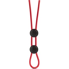  Красное силиконовое лассо на пенис с двумя утяжками Silicone Double Loop Cock Ring 