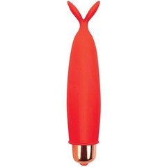  Красный клиторальный вибростимулятор с усиками 