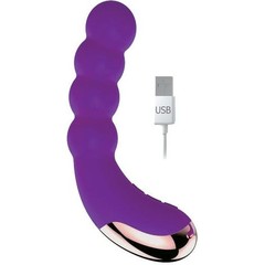  Фиолетовый силиконовый изогнутый вибромассажер с 10 режимами вибрации 