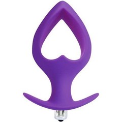  Фиолетовая вибровтулка-сердечко с ограничителем 10,5 см 