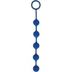  Синяя анальная цепочка с металлическими шариками 25 см 