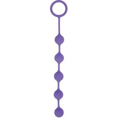  Фиолетовая анальная цепочка с металлическими шариками 25 см 