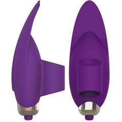  Фиолетовый вибростимулятор с петелькой под палец 8 см 