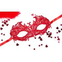  Красная ажурная текстильная маска Андреа 