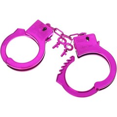  Ярко-розовые пластиковые наручники Блеск 