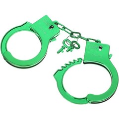  Зеленые пластиковые наручники Блеск 