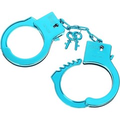  Голубые пластиковые наручники Блеск 