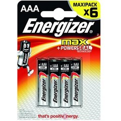  Батарейки Energizer MAX E92/AAA1,5V 6 шт 