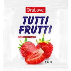  Пробник гель-смазки Tutti-frutti с земляничным вкусом 4 гр 