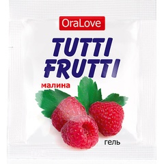  Пробник гель-смазки Tutti-frutti с малиновым вкусом 4 гр 