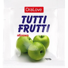  Пробник гель-смазки Tutti-frutti с яблочным вкусом 4 гр 
