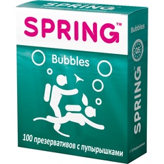  Презервативы SPRING BUBBLES с пупырышками 100 шт 
