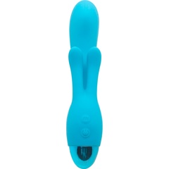  Голубой вибратор INDULGENCE Rechargeable Frolic Bunny 18,7 см 