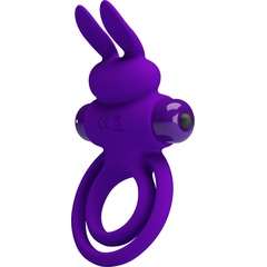  Фиолетовое эрекционное кольцо с вибростимуляцией клитора Vibrant Penis Ring III 